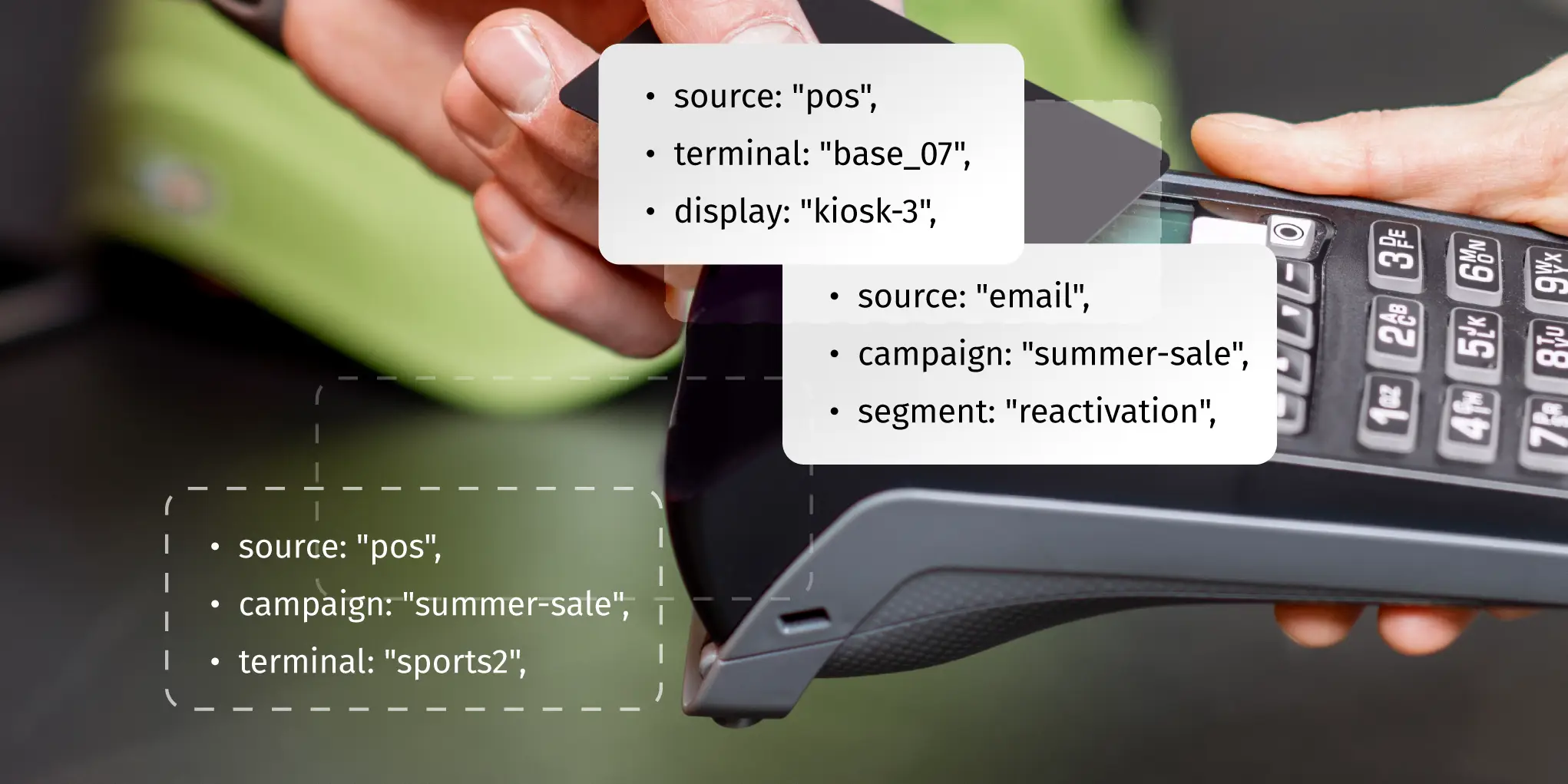 A customer interacting with a product display before purchasing or registering a product